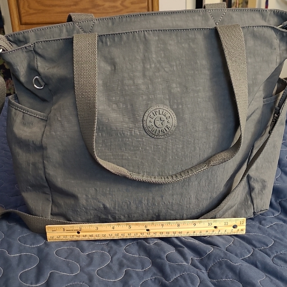 KIPLING MINTA SHOULDER BAG-Large Gray Tote Bag